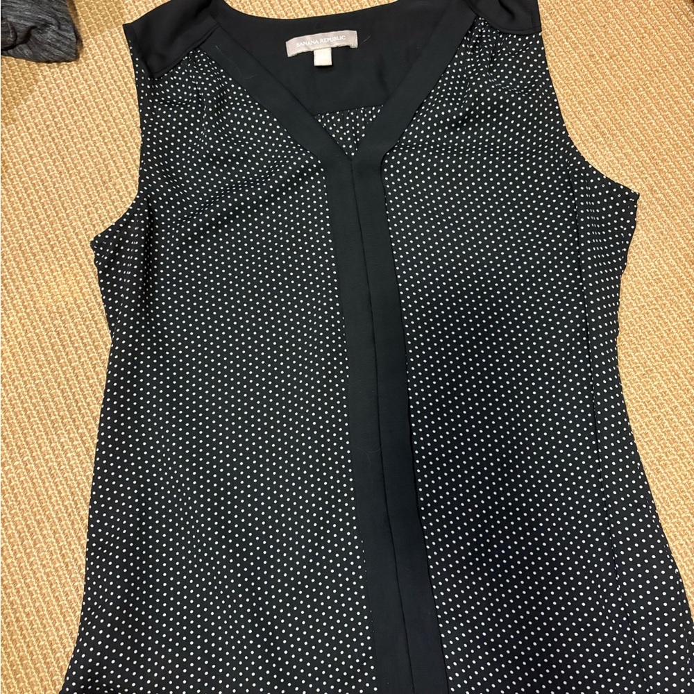 Banana Republic Black and White Polka Dot Blouse